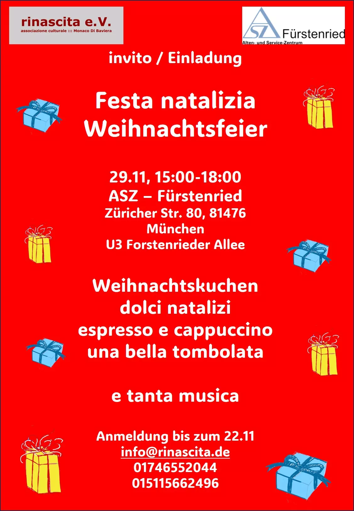 Festa di Natale solo per pensionati/e